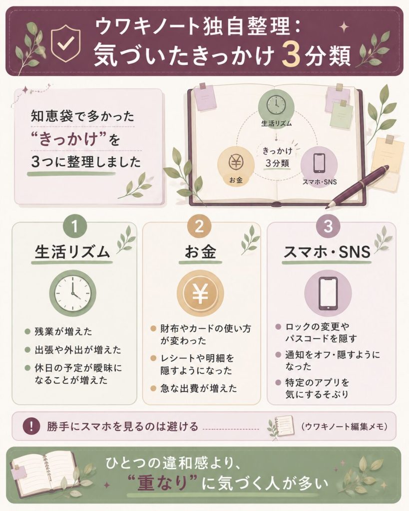 気づいたきっかけを3つに分類した独自整理図