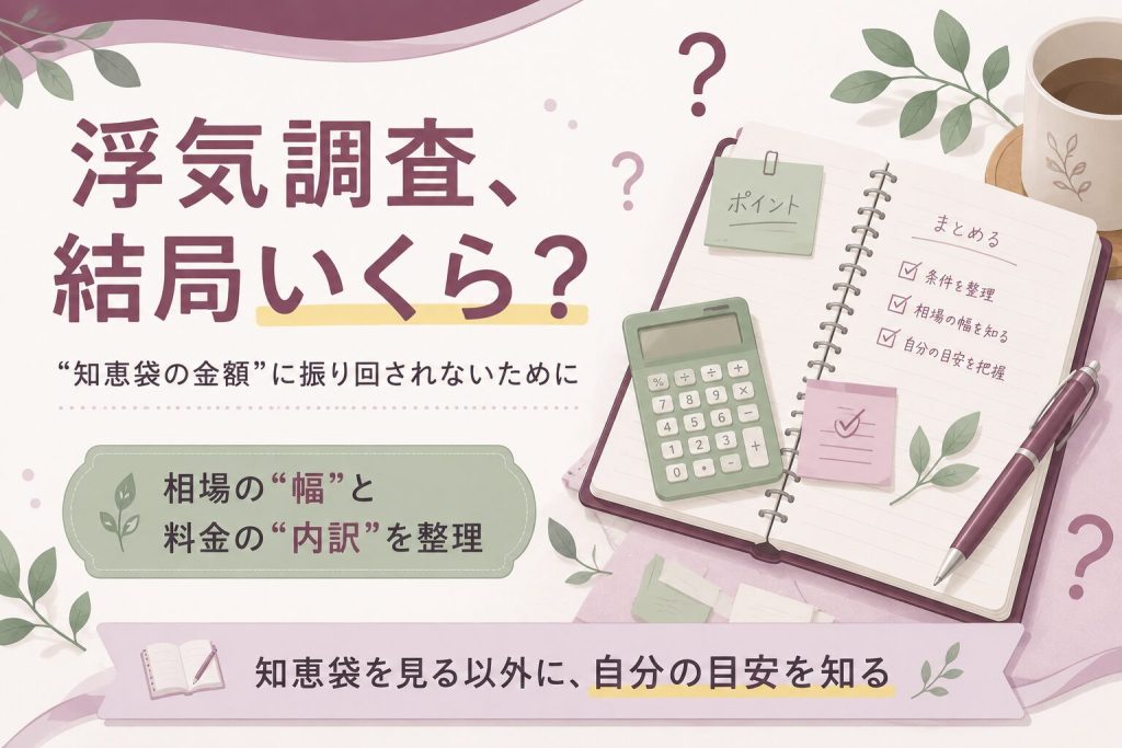 浮気調査の料金の全体像を示すアイキャッチ図