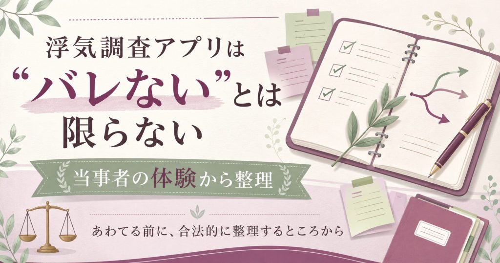 「バレないアプリ」より合法的に状況を整理する流れの図解