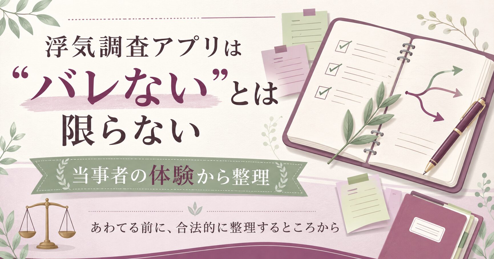 「バレないアプリ」より合法的に状況を整理する流れの図解